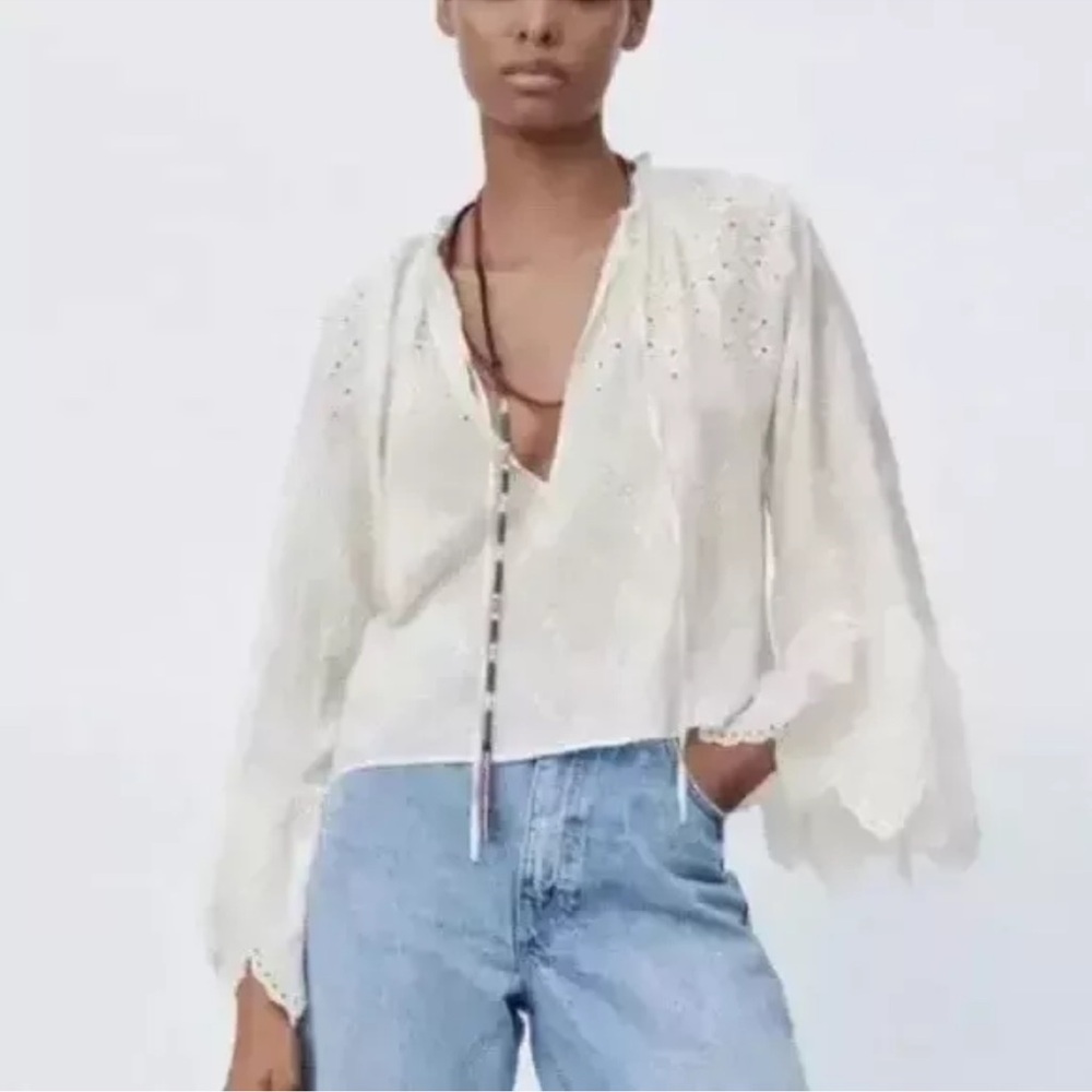 Zara Embroidered Blouse